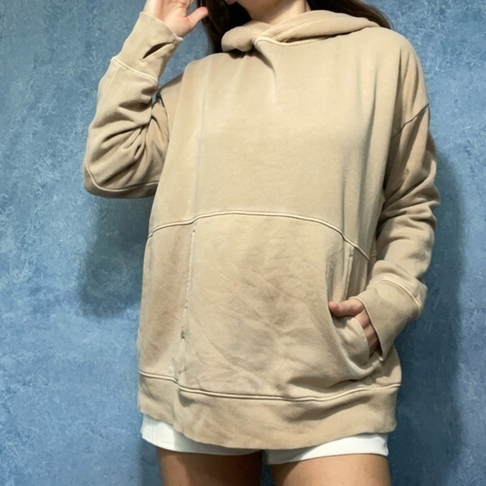 All in Motion Tan Oversized Hoodie